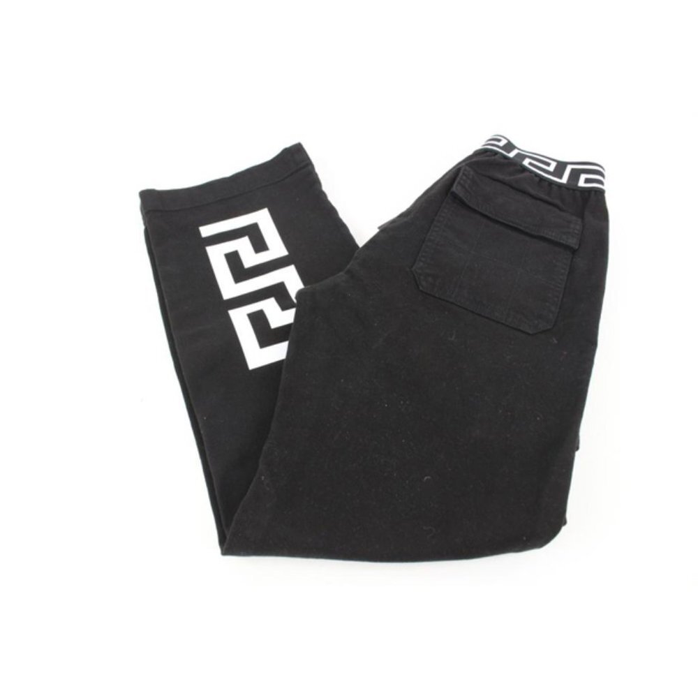 Versace Boys 12A Black x White Greca Boy's Trousers Pants 120v23